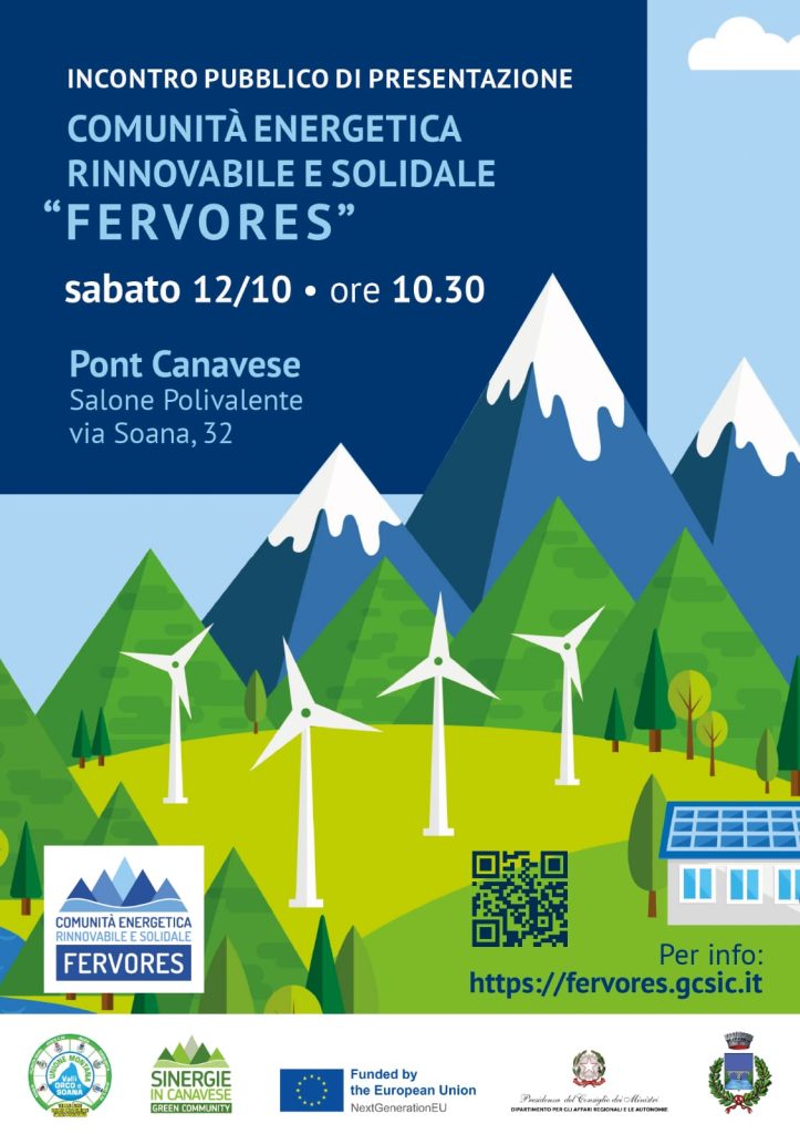 Sfondo con Montagne e pale eoliche in primo piano